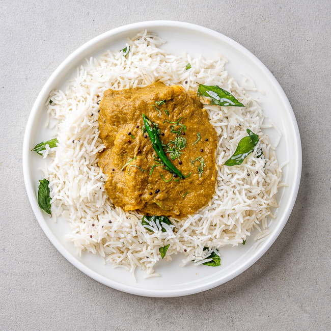 Kerala Fish Masala with Curry Leaf Rice